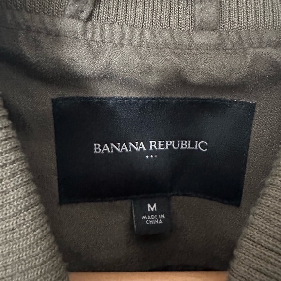 Banana Republic Suede Olive Bomber Jacket (Size M) - Picture 3 of 3